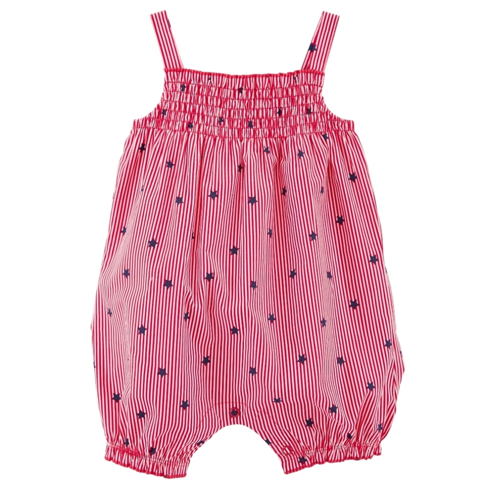 Baby girl stars and stripes romper